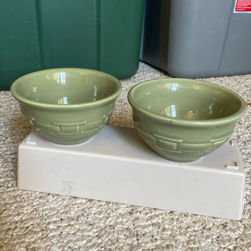 Longaberger woven traditions sage dessert bowls..